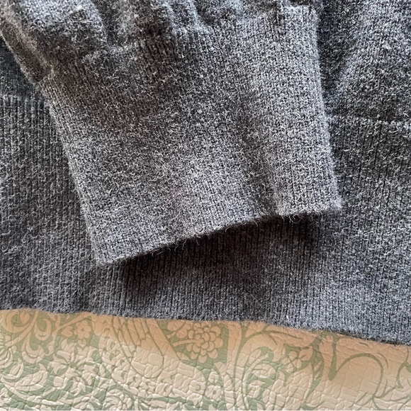 100% Cotton Quarter Zip Pullover Sweater Charcoal Gray - Picture 3 of 5